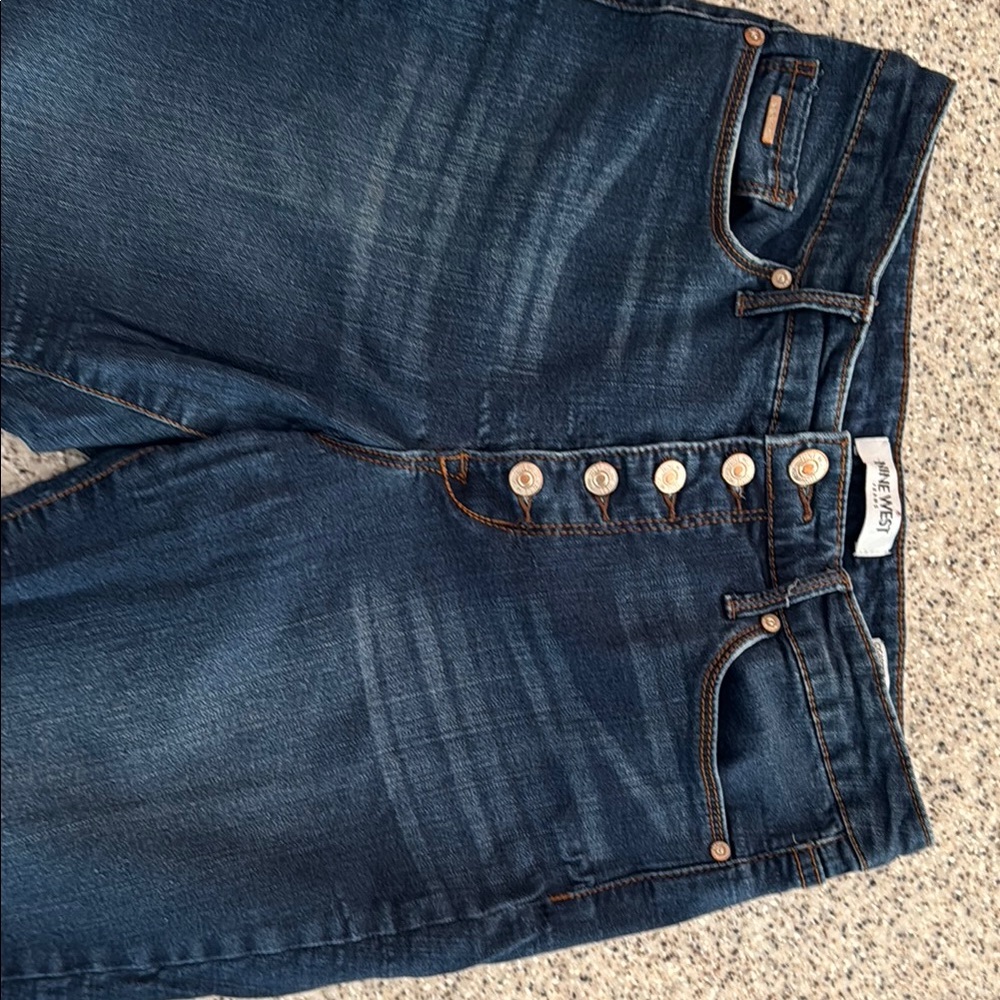 Nine West Cigarette High Rise Skinny Blue Jeans Vintage Wash